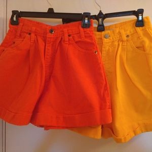 Orange and yellow Jeans shorts Size 5